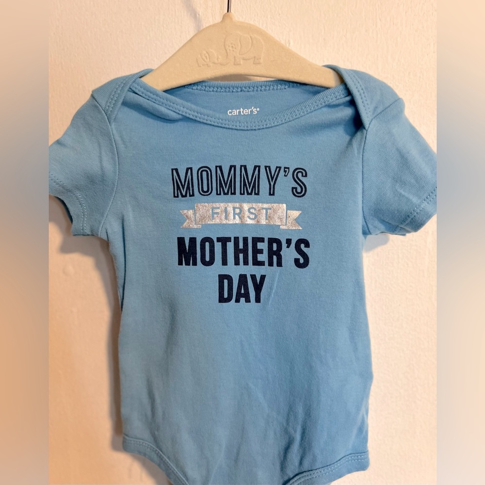Carter's Baby Boy First Mother's Day and Father’s Day Bodysuit Blue& Gray - Picture 4 of 5